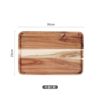 Plateau de transport en bois d'acacia thé café service alimentaire
