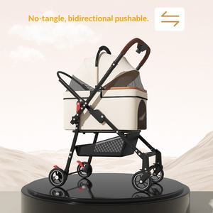 Yeni Küçük ve Orta Boy Nefes Alabilen Katlanabilir Entegre Metal Evcil Hayvan Arabası Kediler Köpekler Teddy G17 Modeli - Product Image 2