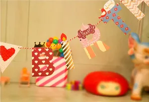 Banderas Personalizadas con Diseño de Casa de Dulces para Decoración de Fiestas de <span class=keywords><strong>Cumpleaños</strong></span>, Habitaciones Infantiles, Pancartas Adorables - Product Image 5