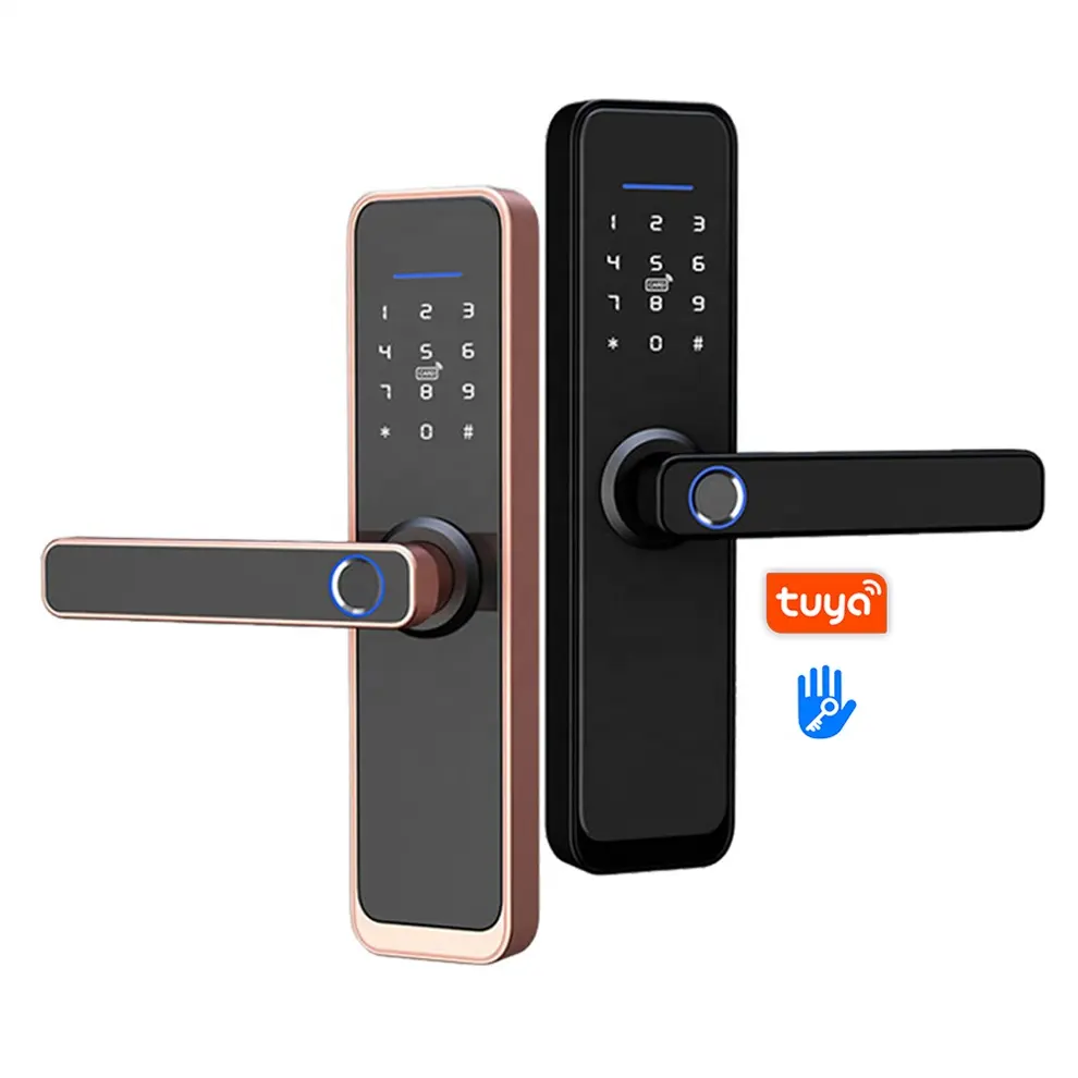 Keyless חכם דלת מנעול דיגיטלי ביומטרי טביעת אצבע מנעול TTLOCK / TUYA App + טביעות אצבע + סיסמא + RFID כרטיס + מפתח Unlocking 5 דרכים