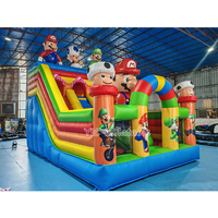 Château gonflable commercial Super Mario Bros pour enfants avec toboggan pour entreprise de divertissement gonflable certifié EN14960