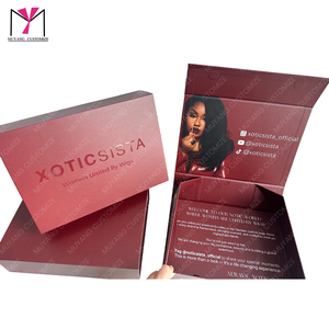 Sang Trọng Màu Đỏ Ưa Thích Tóc Giả Hộp Tóc Gói Moq 20 Pcs Doanh Nghiệp Nhỏ Thân Thiện Từ Hộp Quà Tặng Bao Bì Miễn Phí Thiết Kế UV In - Product Image 3