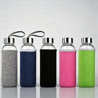 Bouteille d'eau en verre borosilicate transparente personnalisée pour le sport