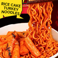 Love Circle Mie Tteokbokki Instan Tanpa Masak Rasa Ayam Pedas Korea, Mie Goreng Kering Berbahan Tepung Terigu, Camilan