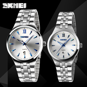 Skmei Quartz Watch Stainless Steel Strap Waterproof Calendar Luminous Men's Watch Analog Display 10mm Thickness - Product Image 1