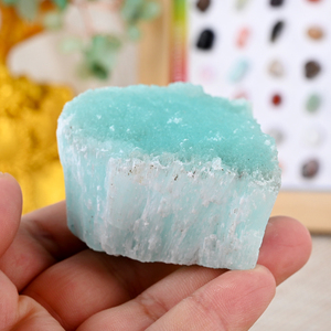 Espécimen Mineral de Cristal Natural de Alta Calidad, Geoda de Aragonita Azul Cruda para Decoración - Product Image 1