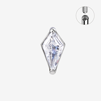 G23 AFTM F136 Boucle d'oreille en titane Lunette de cerf-volant CZ Filetage interne Top Labret Piercing Body Jewelry