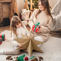 Weihnachtliche Papierstern-Laterne, 5er-Pack, zum Aufhängen, 7-zackiger Stern, LED-Lichtquelle, 5 Farben, 17,72 Zoll, für Hochzeiten, Feiertage