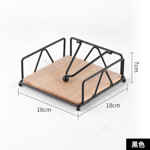 <b>Square</b> Solid <b>Wood</b> Tissue Holder Black Modern Design Free Standing For Restaurant Hotel Use - Product Image 5