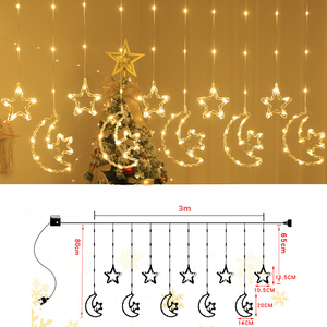 Guirnalda de Luces LED de Navidad YN con Forma de Estrella y Reno, 8 Modos, Cable de PVC, 3m, IP44, Impermeable, Enchufable, para Ventana - Product Image 4