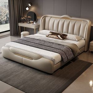 Bộ giường ngủ cao cấp sang trọng, thiết kế mới kiểu Ý, chất liệu gỗ, bọc da mềm mại, chất lượng cao, dành cho khách sạn. - Product Image 4