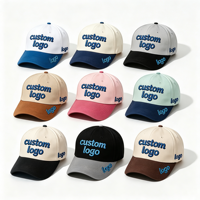 Topi Baseball Bordir Dua Warna Custom, Topi Olahraga Custom, Topi 5 Panel, Topi Baseball Outdoor yang Dapat Disesuaikan