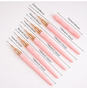 ชุดแปรงทาสีเ<span class=keywords><strong>ล</strong></span>็บแบบมืออาชีพ5ชิ้น<span class=keywords><strong>7</strong></span> 9 <span class=keywords><strong>11</strong></span> 15 25มม. ด้ามจับโ<span class=keywords><strong>ล</strong></span>หะสีชมพูเพชรหรูหราปากกาวาดไน<span class=keywords><strong>ล</strong></span>อนเครื่องมือวาดโ<span class=keywords><strong>ล</strong></span>โก้ที่กำหนดเอง - Product Image 6
