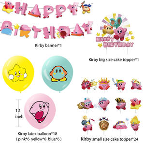 Decoración con Temática de <span class=keywords><strong>Kirby</strong></span>, Pancarta para Fiesta de Niños y Niñas, Globos, Decoración para Pasteles y Cupcakes, Suministros Desechables para Fiestas, Regalos - Product Image 2