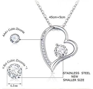 Per sempre amore gioielli impermeabili ciondolo cuore di alta qualità 3A catena Rolo zircone collana in acciaio regalo a madre figlia - Product Image 2