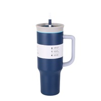 Gobelet isotherme sous vide 40 oz grande capacité en acier inoxydable avec paille pour boissons chaudes et froides