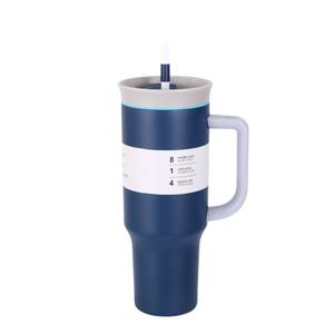 Vacuum Tumbler 40 Oz Large Capacity Stainless Steel <b>Travel</b> <b>Mug</b> With <b>Straw</b> For Hot Cold Drinks - Product Image 3