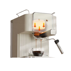 Cafetera Semiautomática Italiana de 20 Bares - Máquina de Espresso Doméstica de Alta Presión de Acero Inoxidable con Función de Espuma de Leche - Product Image 2