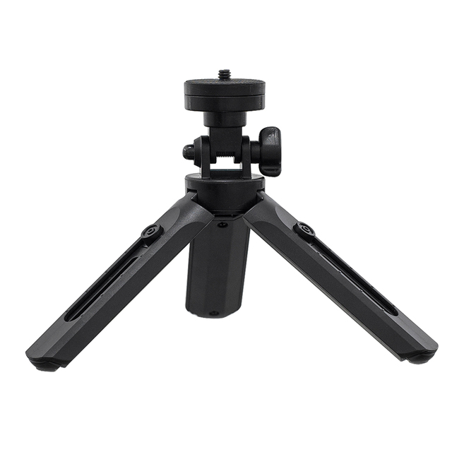 Kaliou Digital Camera Selfie Stand Tripod Foldable Lightweight Mini Tripod for Single Phone Black ABS Plastic