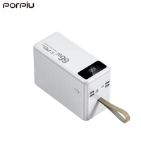 Batterie externe super grande capacité 200000 mAh avec prise Type-C, charge rapide 66W, câble intégré à quatre fils, LED extérieure, Micro USB