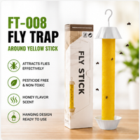 Piège à mouches collant sans pesticide, non toxique, jaune, pour jardin, ferme, utilisation en extérieur