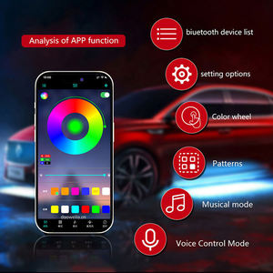 New RGB Ambient Tail Light Rock <b>Lamp</b> App Remote Control Car 12V Waterproof Music Led <b>Neon</b> Atmosphere Tuning Light - Product Image 6