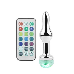 Telecomando <span class=keywords><strong>in</strong></span> metallo Anal <span class=keywords><strong>Plug</strong></span> <span class=keywords><strong>Sex</strong></span> Toys bagliore al buio luce su spine anali Led Anal glutei prodotti per il sesso - Product Image 2