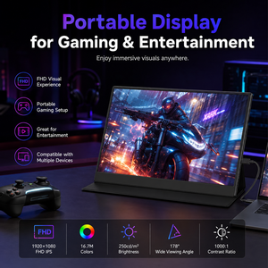 Moniteur portable FHD IPS de 15,6 pouces, extension d'écran USB C HDMI, deuxième écran pour <span class=keywords><strong>ordinateur</strong></span> portable, 16:10 60Hz, pour le travail, les jeux, les réunions - Product Image 5