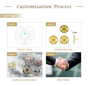 Juego de Joyería de Fábrica, Personalizado, Chapado en Oro de 14k, Aretes y Collar para Niñas y Mujeres, con Cadena, Joyería Fina con Certificado GRA - Product Image 6