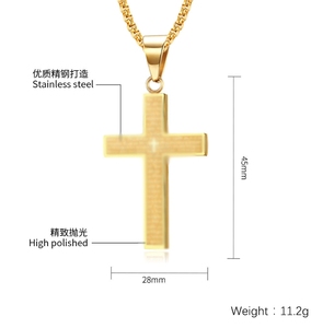 Collar <span class=keywords><strong>de</strong></span> Cruz simple <span class=keywords><strong>de</strong></span> acero <span class=keywords><strong>de</strong></span> titanio <span class=keywords><strong>para</strong></span> hombres y mujeres <span class=keywords><strong>para</strong></span> usar con cadena <span class=keywords><strong>de</strong></span> suéter colgante <span class=keywords><strong>de</strong></span> <span class=keywords><strong>oro</strong></span> <span class=keywords><strong>de</strong></span> <span class=keywords><strong>18</strong></span> quilates Chapado en clavícula - Product Image 5