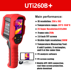 Caméra thermique infrarouge portative UNI-T UTi260B+ Résolution 256x192 -20~550 200MP Caméra visuelle Wi-Fi IP65 <25Hz Fréquence d'images 7 - Product Image 2