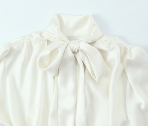 Kemeja dekoratif wanita, baju pinggang lengan panjang chic Wanita retro berpita temperamen kasual mode baru 2025 - Product Image 3