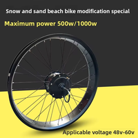 Kit de Conversión de Motor para Bicicleta Eléctrica, 48V 1000w 1500w, para Bicicletas de 20'', 24'', 26'' x 4.0 Pulgadas, Neumáticos Anchos