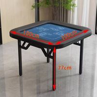 Nouvelle table de mahjong pliable 2026, avec cendrier, table en velours technologique, pieds en métal, 100*100*77cm