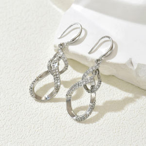 Pendientes de tuerca de borla de lujo populares para mujer, joyería Simple de moda con piedra de circón - Product Image 5