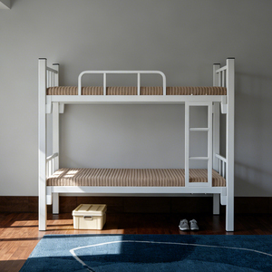 Lit superposé double en métal robuste, structure en fer solide, taille double, pour dortoir - Product Image 1