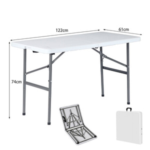 Table pliante portable en plastique, table pliable adaptée pour la salle à manger, l'intérieur, l'extérieur, le <span class=keywords><strong>camping</strong></span>, le pique-nique et les fêtes, les barbecues - Product Image 5