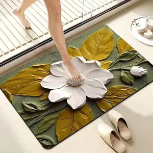 定制设计廉价卫生间地毯现代浴垫浴室数码印花3D Alfombra平纹装饰熊图案地毯