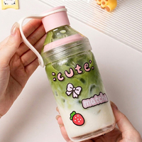Ensemble de voyage en verre borosilicate résistant à la chaleur avec impression de logo OEM, shaker à matcha, prix de gros