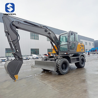Mini-excavatrice sur roues neuve avec moteur et pompe Yuchai - Haute efficacité pour les travaux de démolition, de rénovation et les entreprises de location