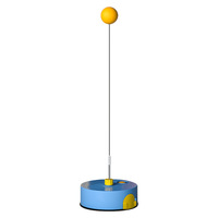 Entraîneur de tennis de table en plastique d'intérieur avec manche flexible pour enfants, pratique parent-enfant - Jaune