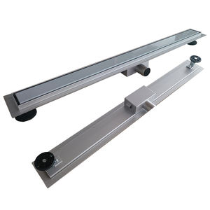 Siphon de sol linéaire en acier inoxydable de haute qualité, 875 mm, avec insert pour carrelage, <span class=keywords><strong>anti</strong></span>-<span class=keywords><strong>odeur</strong></span>, sortie latérale, pour salle de bain et douche, en stock - Product Image 1