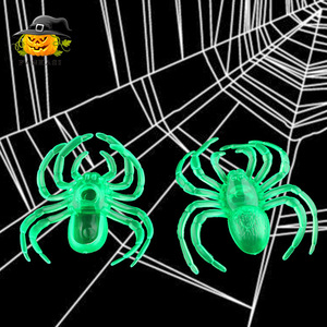 Halloween Decorations 6Pcs Green <b>Spider</b> <b>Plastic</b> Non Glow In Dark For Indoor Party Props - Product Image 3
