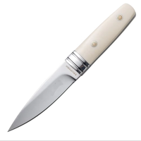 Couteau de chasse à lame en acier inoxydable de haute qualité, couteau tactique personnalisé pour le camping en plein air, lame fixe avec étui en cuir