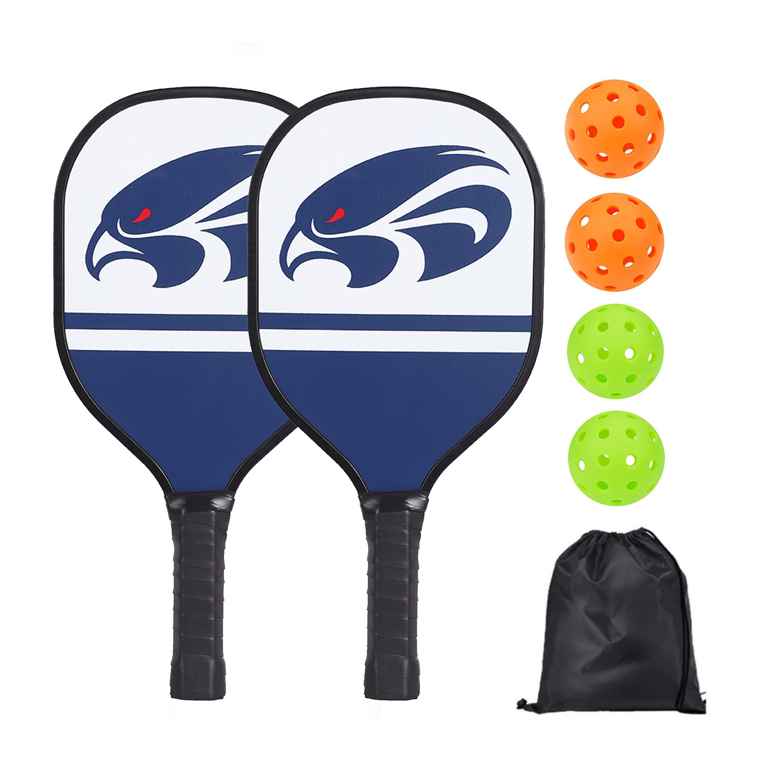 ไม้แร็กเก็ต 2 อัน (โครงไม้), ลูกบอล 4 ลูก, กระเป๋าหูรูด 1 ใบ [รุ่น MP164]