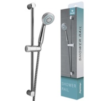 Barre coulissante de douche réglable en acier inoxydable Barre coulissante de douche à main ronde en acier inoxydable chromé Support mural réglable Rail de douche