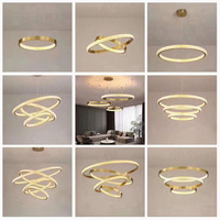 Lustres Moderne Métal Aluminium nouveau Design Suspendu Hôtel salon LED Lustre Lumière
