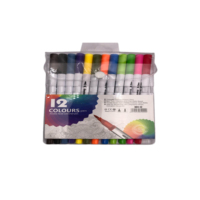 Ensemble de marqueurs pour stylo aquarelle pour enfants à double extrémité non toxique avec pointe fine en plastique et pointe en feutre pour le dessin