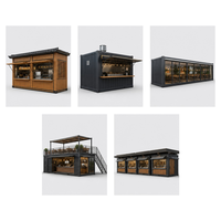 Rakitan Cepat Rangka Baja Modular Panel Sandwich Kedai Kopi Bar Rumah Kontainer Prefabrikasi Toko Ritel