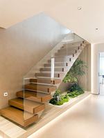Escalier suspendu personnalisé HZ, style classique et simple, marches en bois, escalier suspendu pour villa, escalier d'hôtel